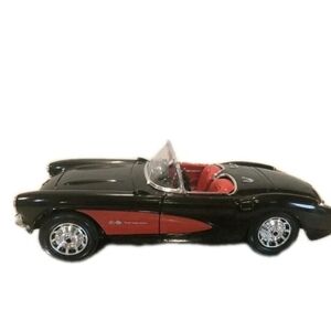 Bburago RARE 1957 Chevrolet Corvette Roadster  Black/Red /Red  1:18